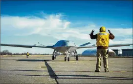 ?? BOEING / TNS ?? The MQ-25 is viewed as important for the Navy because it should extend the flying range of certain fighter jets, giving them easier options to refuel in midair.