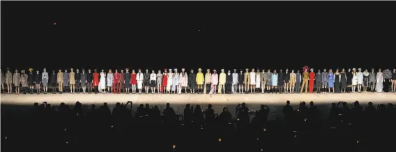  ?? Landon Nordeman / New York Times ?? The Marc Jacobs fashion show took over the stage in New York in February. Shows this month look entirely different, with fewer models and audience members.