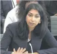  ?? ?? ↑ Home Secretary Suella Braverman speaks to MPS