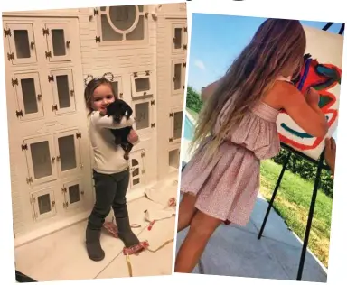  ??  ?? Oversharin­g? Snaps of Tamara Ecclestone’s daughter Sophia (left) and Victoria and David Beckham’s daughter Harper