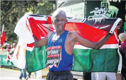  ?? ASHLEY FRASER ?? Eliud Kiptanui was the top finisher in the marathon Sunday at the Tamarack Ottawa Race Weekend.