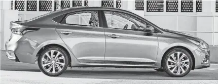  ?? MORGAN SEGAL/HYUNDAI ?? The 2018 Hyundai Accent drives quite well, even if its design, quality and roominess all underwhelm.
