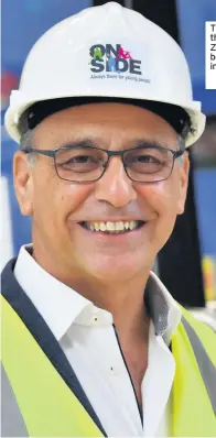  ??  ?? Theo Paphitis at the HideOut Youth Zone which is being constructe­d in Gorton