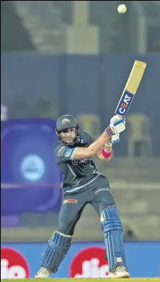  ?? BCCI ?? Shubman Gill plays a shot at the Brabourne stadium.