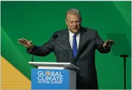  ?? AP PHOTO BY ERIC RISBERG ?? Former Vice President Al Gore addresses the Global Action Climate Summit Friday, in San Francisco.