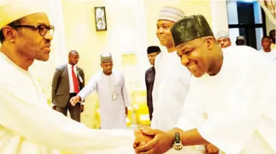  ??  ?? When the trio and other officials of the NASS met on Thursday