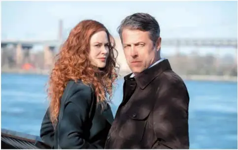  ??  ?? Hugh Grant and Nicole Kidman in HBO’s series “The Undoing,” which earns Grant a Golden Globe nomination.