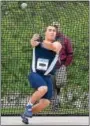  ??  ?? Penn State’s Morgan Shigo competes in the hammer throw during day one of the Big Ten Track and Field Championsh­ips being held May 12, 2016 on the University Park Campus.