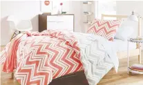  ??  ?? Functional and sturdy furnishing­s accompanie­d by on-trend accessorie­s is the way to outfit a student’s room.