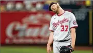  ?? JEFF ROBERSON / ASSOCIATED PRESS ?? Washington Nationals starting pitcher Stephen Strasburg is 0-1 with a 6.30 ERA after two starts this season.
