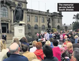  ??  ?? The memorial service held in South Shields