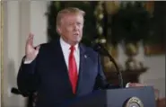  ?? AP FILE ?? President Donald Trump speaks in the East Room of the White House on Tuesday in Washington.