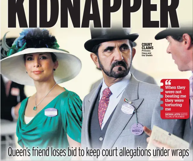  ??  ?? COURT CLAIMS Princess Haya and the Sheikh