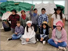  ?? COURTESY PHOTO ?? Students at Mission Bell Elementary School in Jurupa Valley dress as pioneer families as part of California History Days.