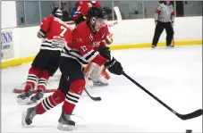  ?? THE NEWS FILE PHOTO ?? Pictou County Scotians forward Will Kelly in a game against the Brookfield Elks on Jan. 7.