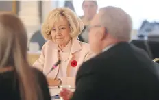  ?? MICHELLE BERG ?? Senator Raynell Andreychuk listens to Saskatoon business leaders address the Senate’s standing committee on national finance.