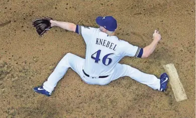  ?? ASSOCIATED PRESS ?? Brewers closer Corey Knebel has posted a 1.13 ERA this season with 13 saves. He’s also struck out 68 batters in just 39 2⁄3 innings.