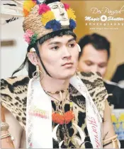  ??  ?? Second runner-up in the Mr Sarawak cultural pageant of the Pride of Borneo Hornbill Festival 2014 and winner of the subsidiary title of the same event.