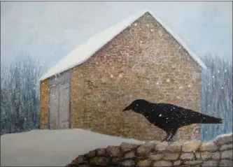  ?? ?? “Crow on the Wall” is a painting by Julie Longacre.