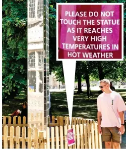  ?? ?? Good heavens: Winchester Cathedral sculpture fenced off