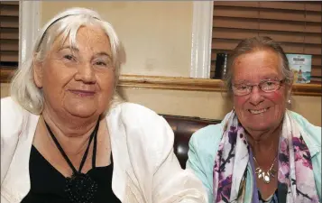  ??  ?? Bridie Jackson and Minnie Byrne at the benefit night in the Loch Garman Arms in aid of St Columba’s Old Folks Club.