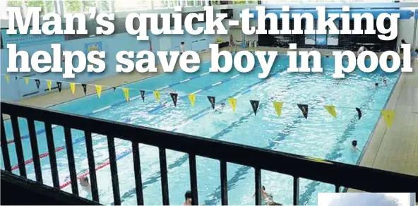  ?? Ormskirk Park Pool, and right, Christophe­r Bodell, whose quick-thinking actions saved a child ??