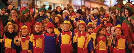  ??  ?? Pupils from The Fiona Crowley Stage School, at the Christmas in Killarney Magic Parade.