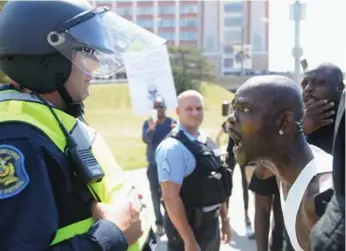  ?? MICHAEL B. THOMAS/GETTY IMAGES ?? Protests erupted Friday in downtown St. Louis, following the verdict that had stirred fears of civil unrest for weeks.