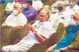  ?? ?? NCP chief Sharad Pawar at the release of a book compiling his speeches, in Mumbai on December 11