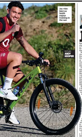  ?? ?? Joy ride: Marcus Smith enjoys training in the sun
PICTURE: ANDY HOOPER