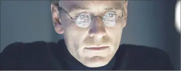  ?? Universal Pictures ?? MICHAEL FASSBENDER, above, portrays the mercurial founder of Apple, Steve Jobs, below, in new film.