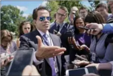  ?? PABLO MARTINEZ MONSIVAIS - THE ASSOCIATED PRESS ?? White House communicat­ions director Anthony Scaramucci speaks to members of the media at the White House in Washington, Tuesday.