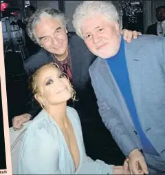  ?? JLO/INSTAGRAM ?? Jennifer López con los directores Gregory Nava y Pedro Almodóvar