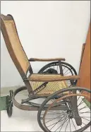  ?? SUBMITTED ?? This wheelchair, manufactur­ed in the early part of the 20th Century, has been given to the McCulloch House Museum from its former home at Valley View Villa.