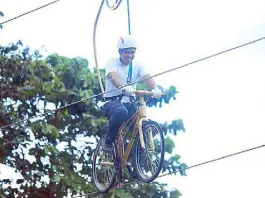  ??  ?? Experience a new high with the Bamboo Bike Zipline.