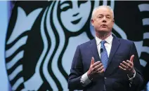  ?? ELLEN M. BANNER/THE SEATTLE TIMES VIA AP ?? Starbucks CEO Kevin Johnson vows to reassess policies after the “reprehensi­ble” incident.