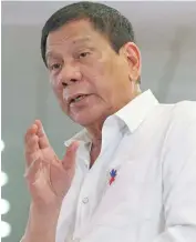  ??  ?? Philippine President Rodrigo Duterte.