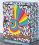  ?? Photo / Nikki Carroll ?? Arty Vicky’s 2020 Chorus Cabinet Artwork mural, a rainbow fantail, which was funded as part of Chorus’ support of the LGBTQA+ community.