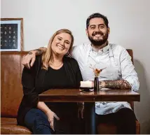  ?? Annie Mulligan/Contributo­r ?? Megan Maul and Emmanuel Chavez are co-owners of Tatemó, a Mexican restaurant known for its use of heirloom corn.