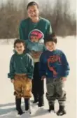  ??  ?? Gloria Curotte with daughters Iohseri:io, Lisa (Watshennon:ni) and son Pierre Gregoire.