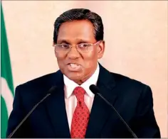  ??  ?? Maldives President Mohamed Waheed speaks to reporters at his office in Male on February 11. AFP PHOTO