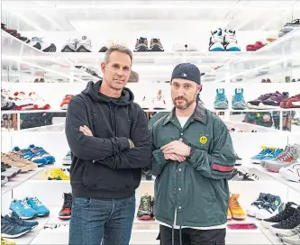  ?? NICK HAGEN THE NEW YORK TIMES ?? Scott Cutler, left, and Josh Luber of StockX, where sneakers are commoditie­s. It garnered a fresh $110 million in financing this week.