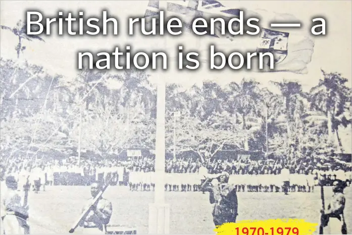  ?? Picture: FILE ?? The Fiji flag goes up for the first time in 1970.