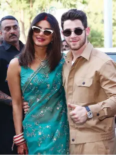  ?? GETTY IMAGES ?? Priyanka Chopra and Nick Jonas, who wed during two extravagan­t ceremonies in India over the weekend, have drawn ire from PETA.