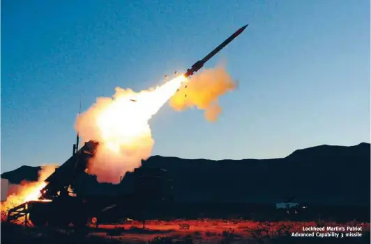  ?? PHOTOGRAPH: Lockheed Martin ?? Lockheed Martin’s Patriot Advanced Capability 3 missile