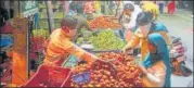  ?? HT ?? Panic buying led to the surge in veggie prices in Lucknow.