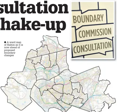  ??  ?? A ward map of Halton as it is now ahead of proposed boundary changes