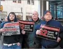  ?? SUBMITTED PHOTOS - TEAMSTERS ?? Protesters share concerns at last week’s Amerisourc­eBergen shareholde­rs’ meeting in Philadelph­ia.