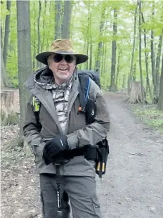  ?? SUPPLIED PHOTO ?? Terry Hill is a volunteer for Hospice Niagara who co-ordinates weekly Mindfulnes­s Hikes.