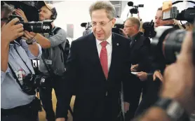  ?? AFP ?? German spy chief Hans-Georg Maassen arrives for a hearing in front of a parliament­ary control panel in Berlin on Wednesday
